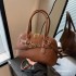 2025 Women's Brown Polyester Crossbody Shoulder Bag Zip Closure Single Strap Simple Autumn Design Fashionable Chain Portable