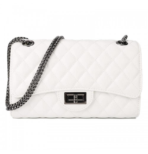 Custom Classic Chain Leather Crossbody Bag for Women Fashion Side Shoulder Bag with Metal Lock