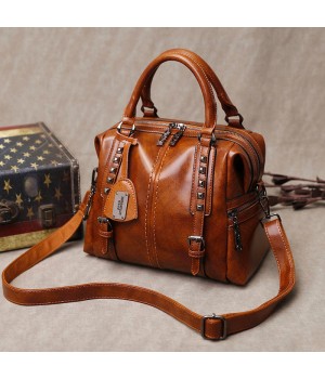2024 New High-End Women's Shoulder Bag Real Leather Big Atmosphere Joker Style Soft Temperament Portable Large Capacity Shoulder