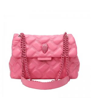 PU Women's Small Shoulder Bag with Chain Diamond Pattern Popular Minimalist Niche Design Portable Stylish Ladies Single Handle