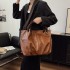 2024 New Fashion Casual Office Tote Bag for Women Retro Style Single Shoulder Crossbody with Soft PU Lining Big Capacity