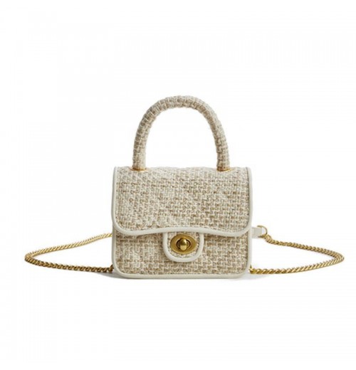 Korean Fashion Women's Mini Canvas Chain Shoulder Bag Crossbody Bags For Women Girls