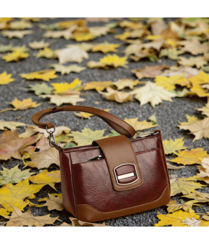 Women's Retro Style Satchel Crossbody Bag Single Strap Cross-Border Wax Leather Polyester PU New Fashioned Shoulder Bag