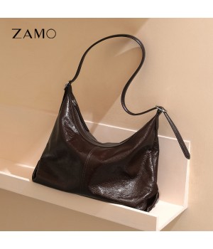OEM/ODM wholesaleHigh-end Women Large capacity Vintage Genuine leather Underarm Armpit Tote Shoulder bag for Ladies