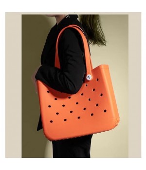 Summer washable basket luxury women handbag multicolor custom logo xl large hole bog eva beach bogg tote bag for ladies