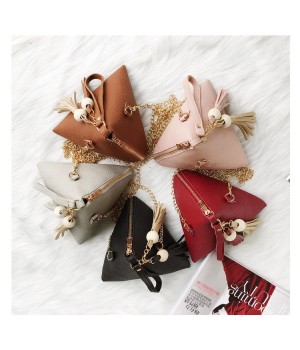 Factory direct new tassel chain handle women's clutch bag mini triangle handbag