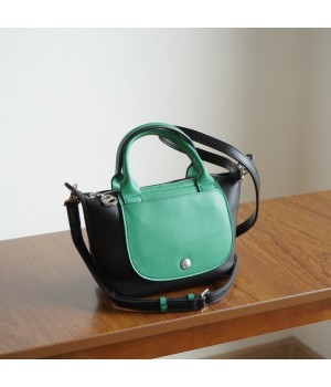 New Xtra series cowhide color matching small bag female mini hand-held dumpling bag Boston pillow bag