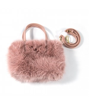 High quality Senior sense fluffy handbag bag women's new fashion shoulder bag simple texture crossbody hair bag