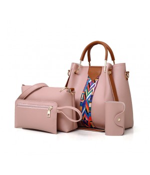 Women's Bag 2025 Fashion 4 piece Set Mother Bag Girls Shoulder Crossbody Bag Water Bucket handbags for outdoor