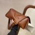 2024 Urban Retro Women's Soft Leather Crossbody Bag Casual Low-Key Office Single Shoulder Canvas Lining Lock Fashionable Lady