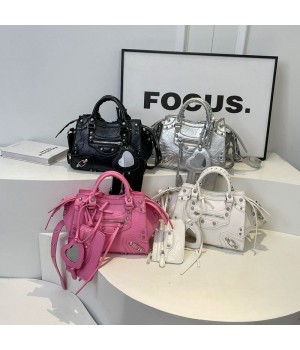 2024 popular summer new Y2K women fashion bag heart mirror rivet trendy designer luxury handbag for lady
