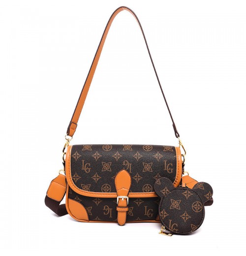 2025 Wholesale Classic Retro Luxury Printed Pu Leather High Quality Women's Daily Versatile One Shoulder Messenger Hand Bag
