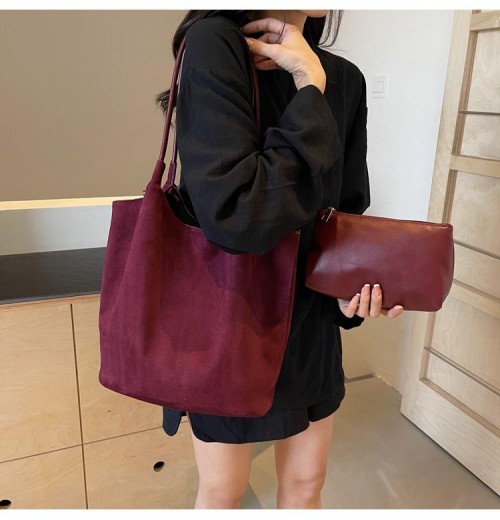 New fashion handbags ladies shoulder women hand bags vintage suede leather women's hobo tote bags bucket girls shopping