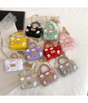 2022 Hot selling women's jelly bag chain mini messenger bag children's cute candy colored bag