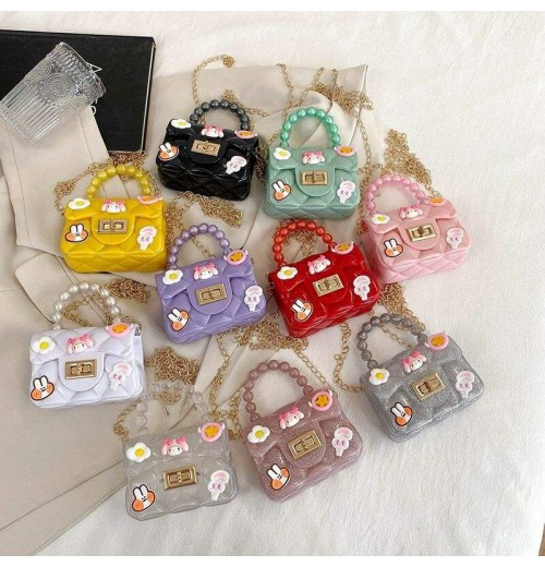2022 Hot selling women's jelly bag chain mini messenger bag children's cute candy colored bag