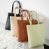 New Arrival Plain PU Leather Shoulder Bag Large Capacity Bucket Bag Minimalist Soft Tote Handbags For Women